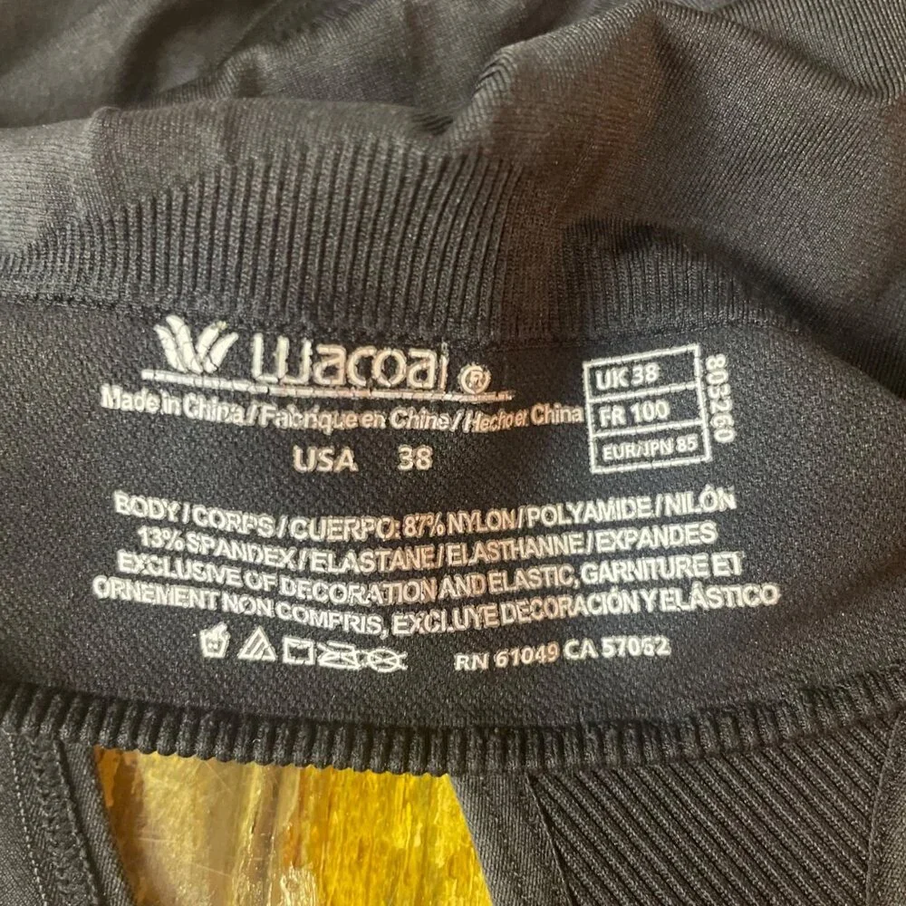 Wacoal Smooth Wirefree Racerback Bralette Sz 38 Pullover Athletic Black - Picture 3 of 3